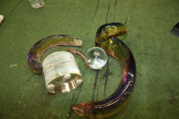 crystal repair glass sculpture