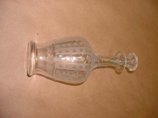 Crystal Decanter Repaired Glass Neck Fit Stopper