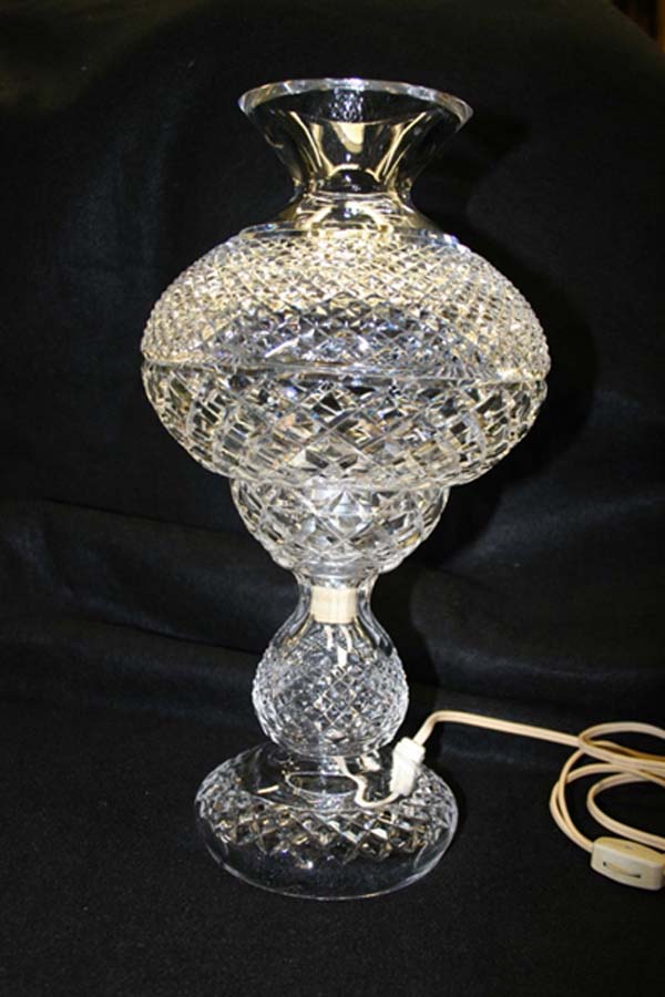 Repaired Lamp  Waterford Hurricane Lamp Crystal Repair