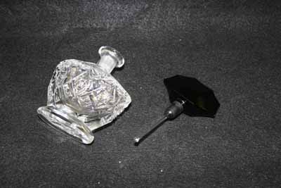  Antique cut glass perfume bottle and new dauber on stopper