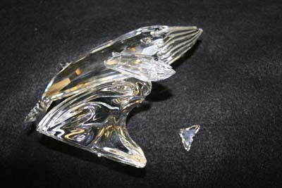 Crystal Whale with broken tail