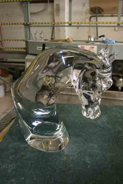 Large crystal horse head