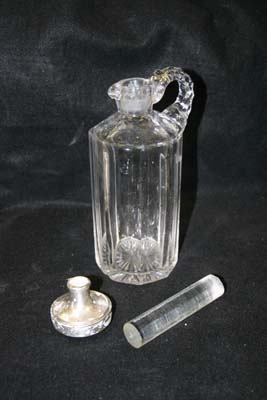 antique crystal decanter missing stopper