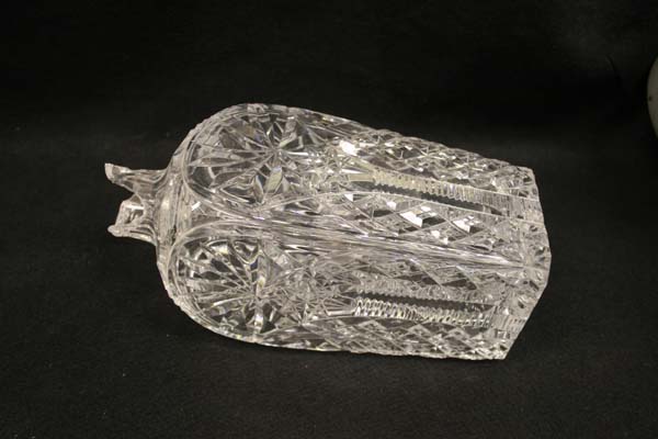 Antique cut glass decanter with broken neck