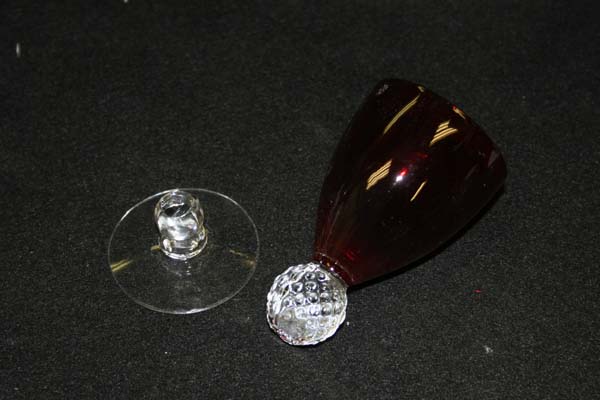 Antique ruby wine glass for repair