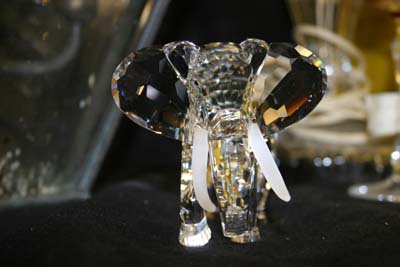 crystal elephant with new tusk