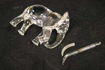 Swarovski Crystal Elephant broken and missing tusk