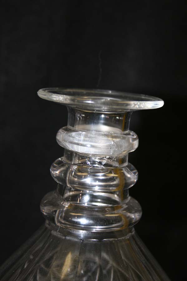 cut glass decanter with new neck