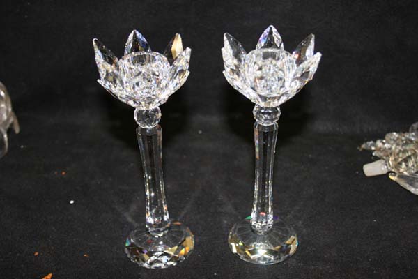 repaired swavorski crystal candlestick