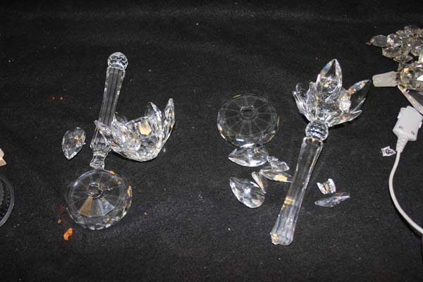 Broken crystal candlestick