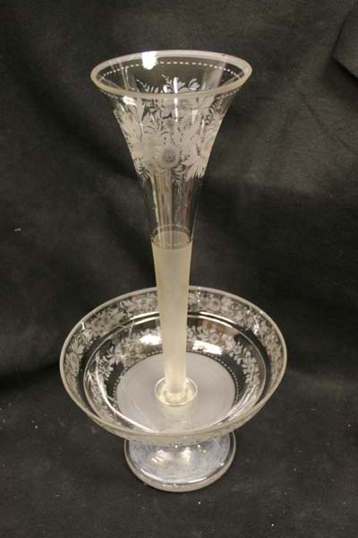 Repair antique glass epergne