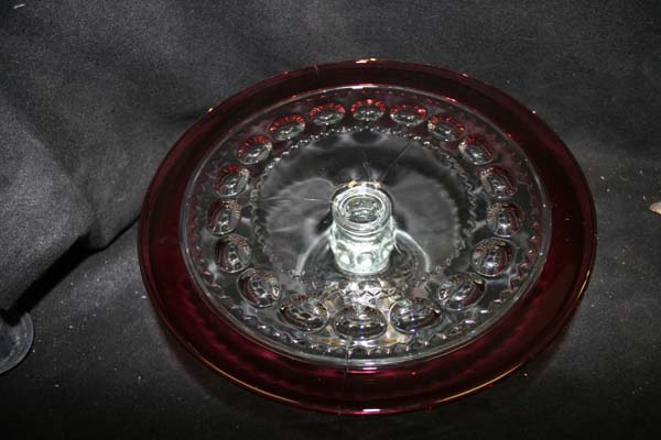 pressed glass cake plate