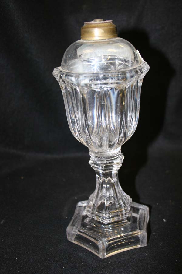 crystal repair antique oil lamp after  