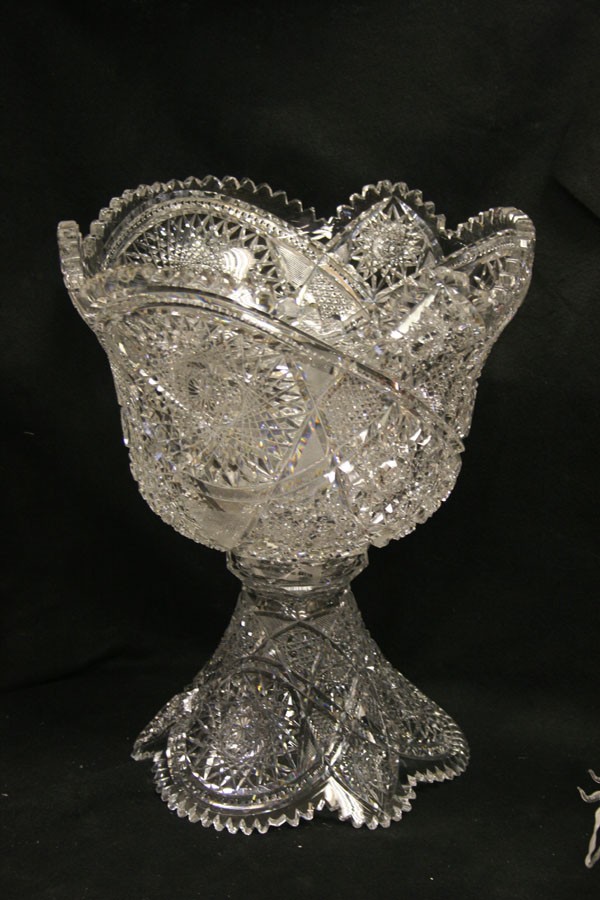 crystal repair cut glass punch bowl 