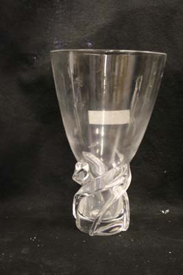 cloudy steuben crystal vase