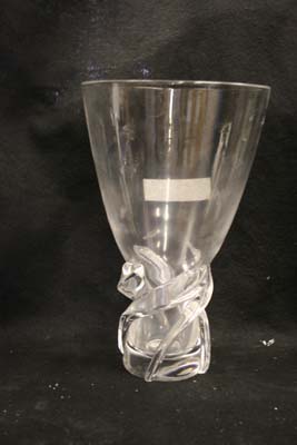 cloudy steuben crystal vase