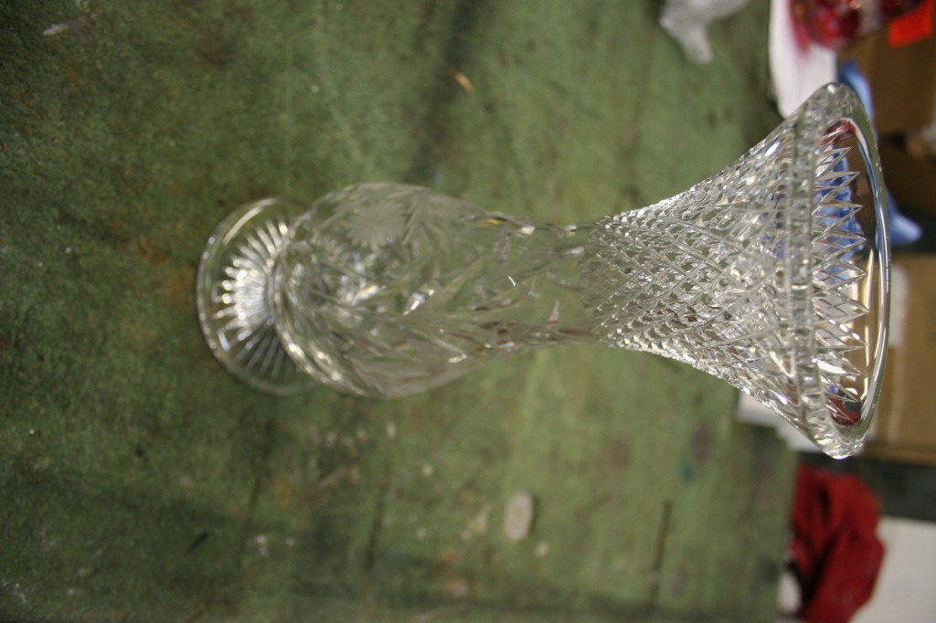 antique cut glass with foot