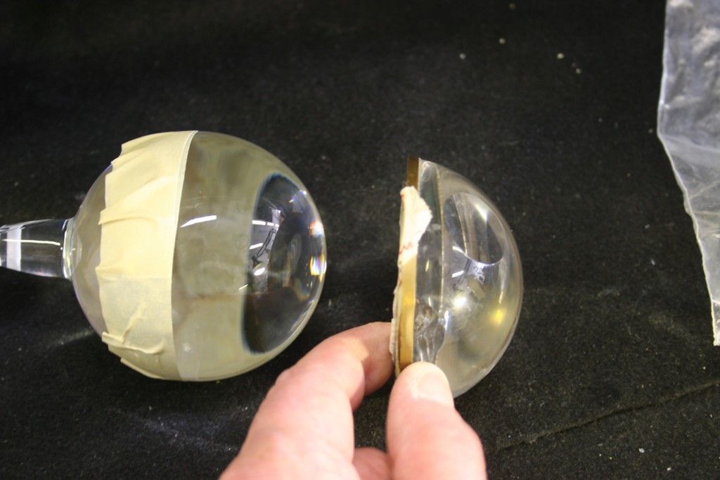 Antique glass repair broken crystal clock Bruening Glass Works