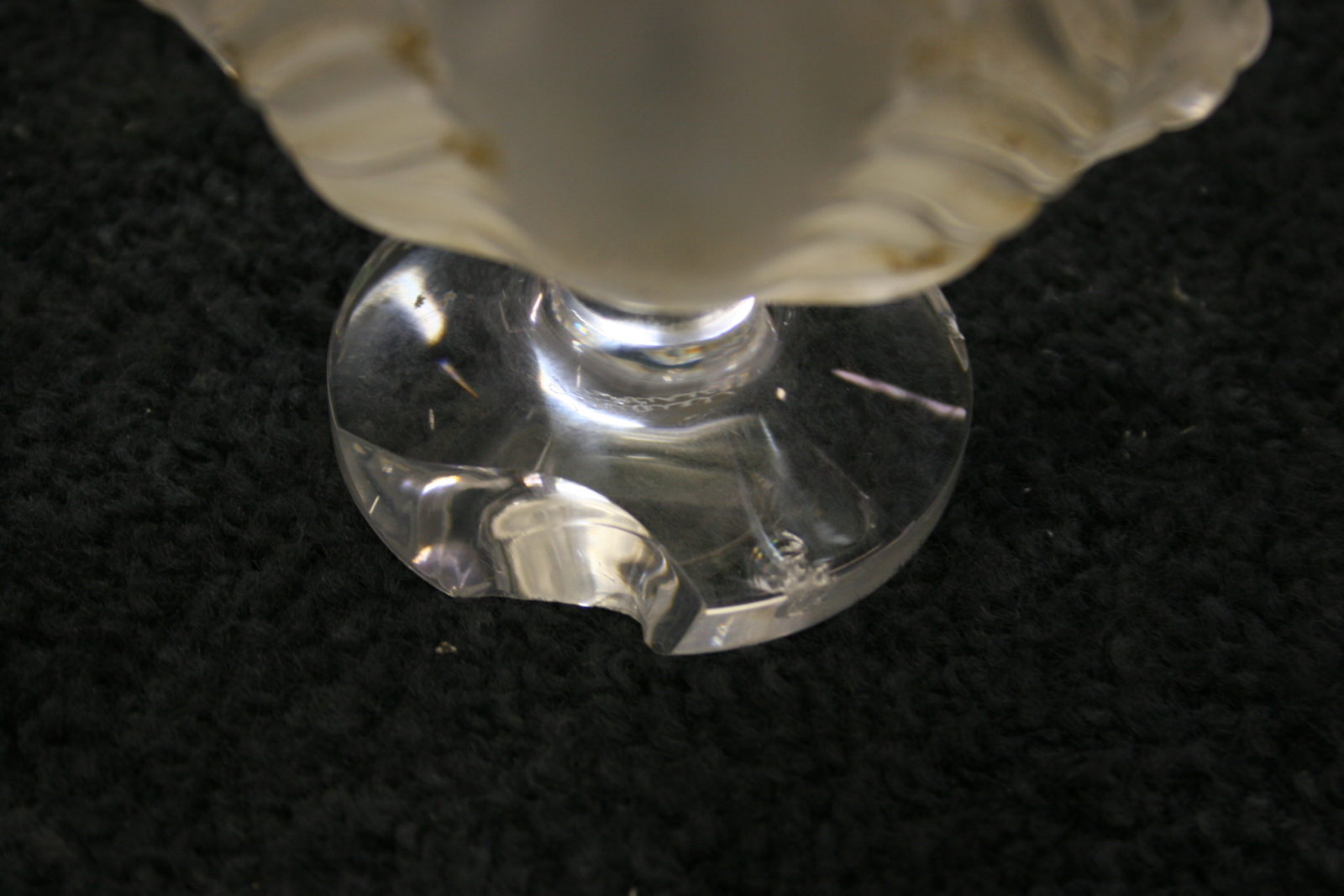 Crystal Repair Antique Glass with chipped foot Bruening Glass Works