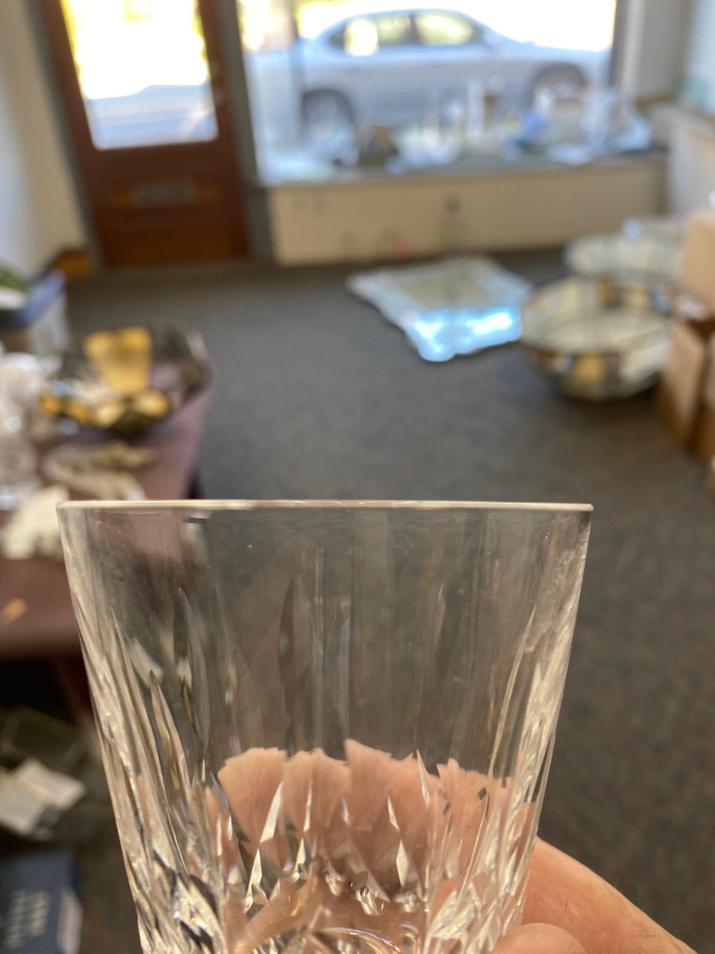 CHIPPED CRYSTAL WINE GLASS REPAIR - repaired